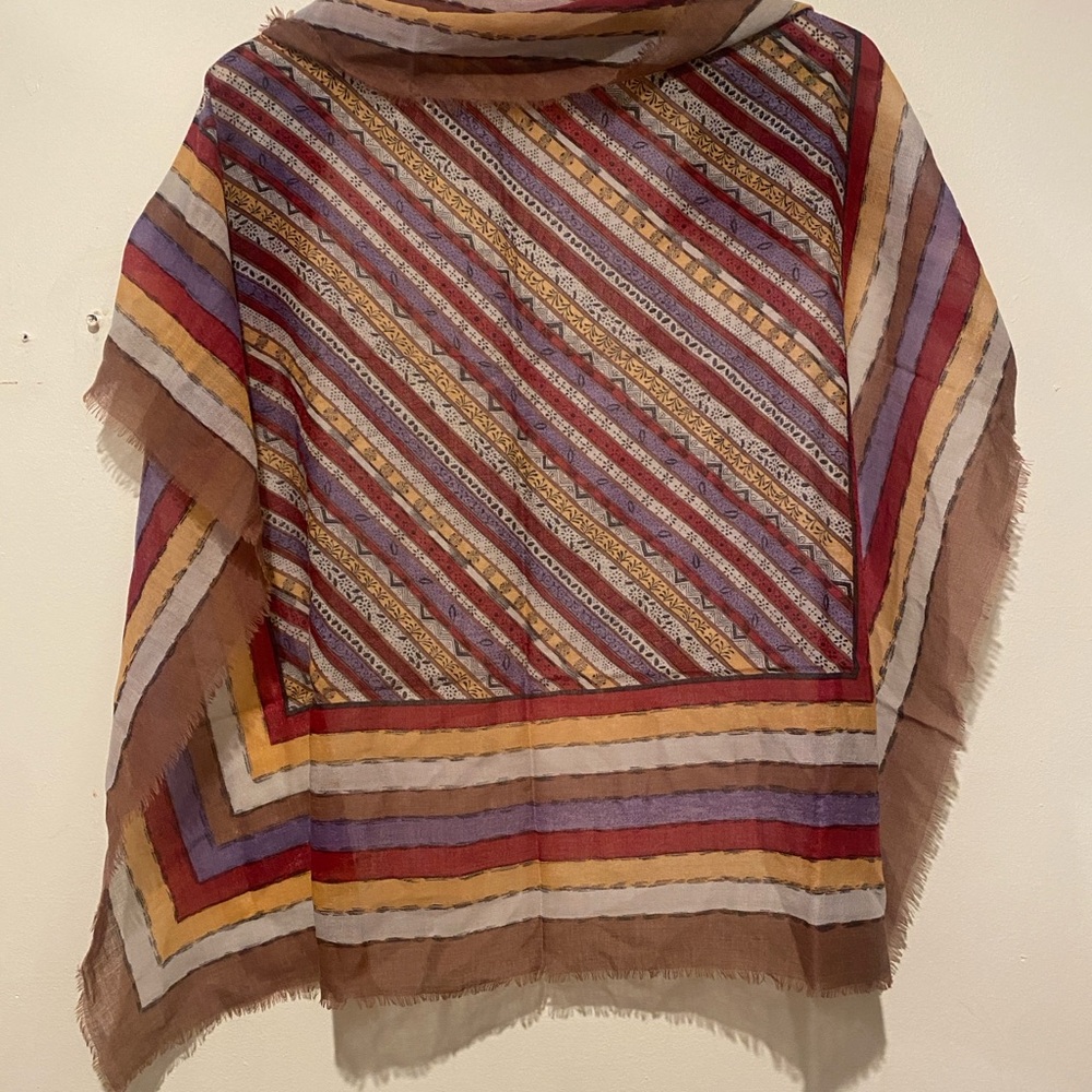 Vintage Emanuel Ungaro Silk Striped Multicolor Scarf